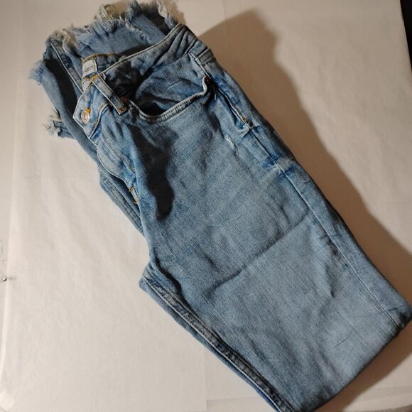 Zara -USA 26- soft Turkey jean frayed fringe jeans like new - Picture 6 of 8